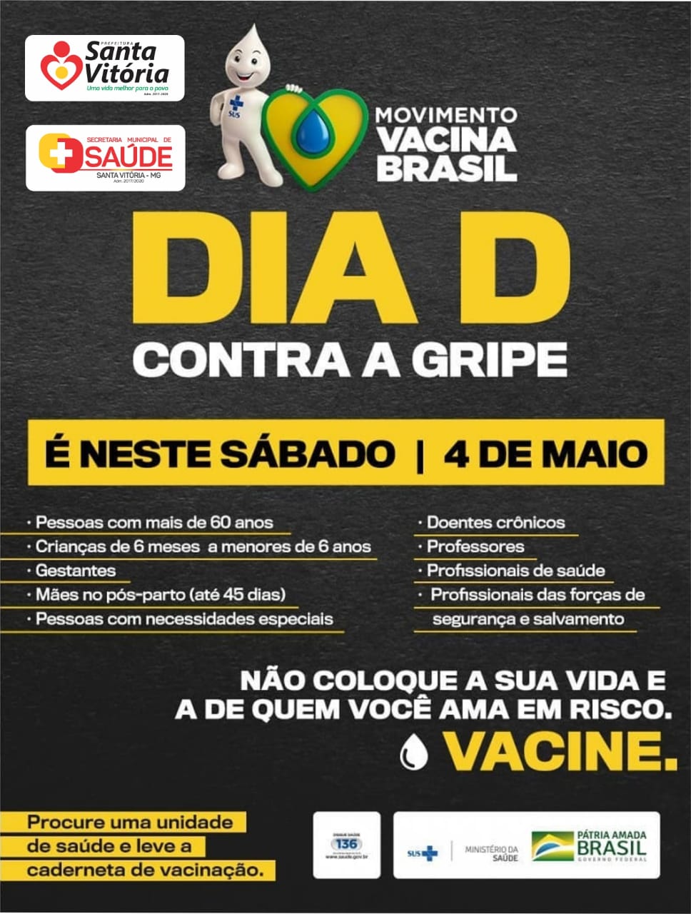 Santa Vitoria Realizara Dia D De Vacinacao Contra A Gripe Neste Sabado Prefeitura Municipal De Santa Vitoria Mg